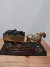 Cal cu vagonet cărbuni,bronz