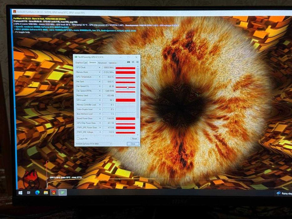 Gigabyte Gaming RTX4060 8GB 128BIT GDDR6 OC Как Новый Фулл Комплект