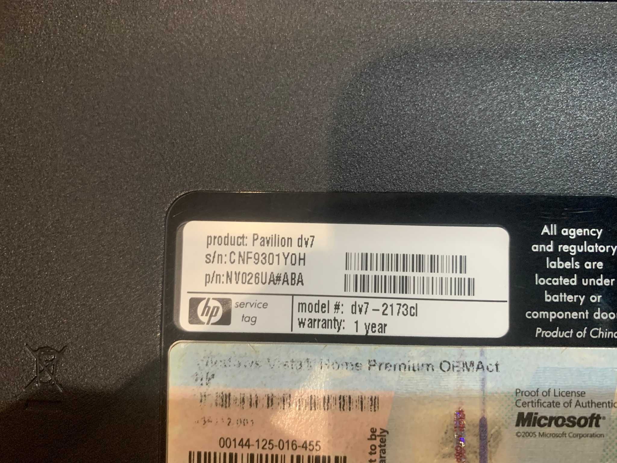 Laptop HP Pavilion DV7 ,17 inch 1600/900
