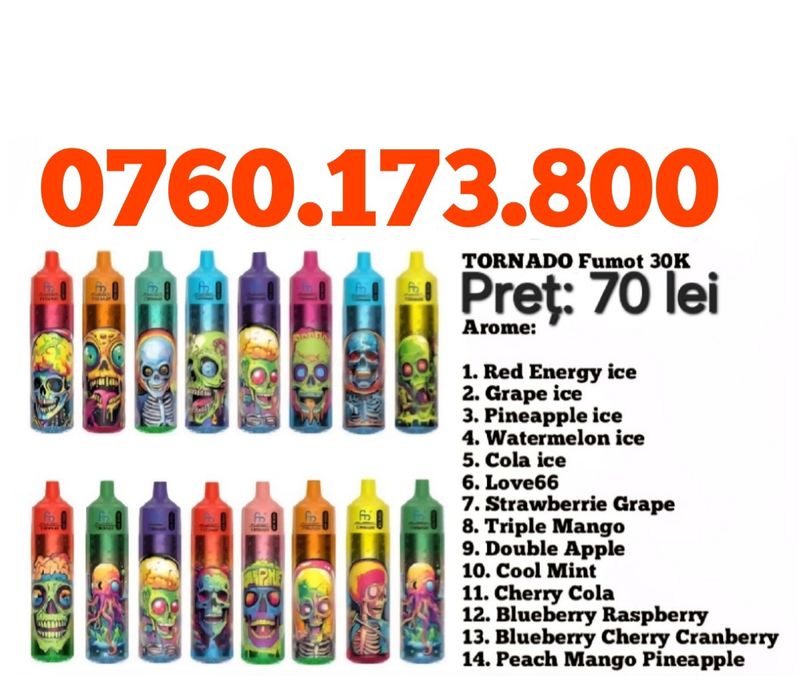 Vape-uri Premium TORNADO Fumot Music LED,,ORIGINALE