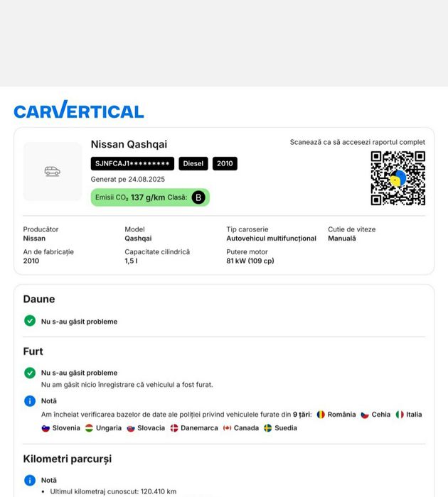 Nissan Quashqai 2010 1.5 Diesel.Euro 5.120.000Km Reali.Variante/schimb