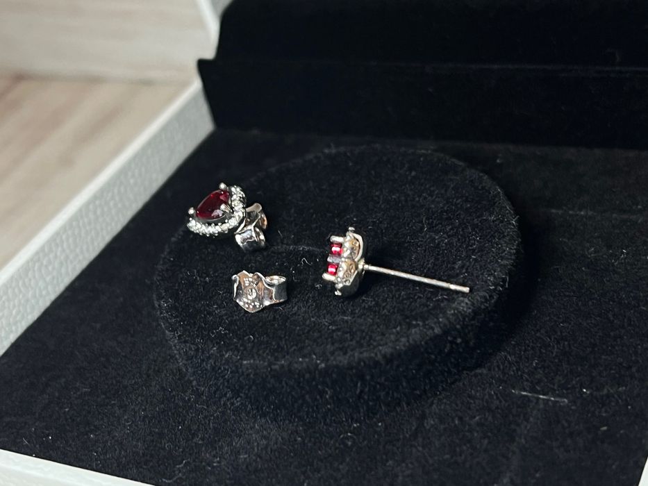 Set Pandora bijuterii de argint model inimă roșie