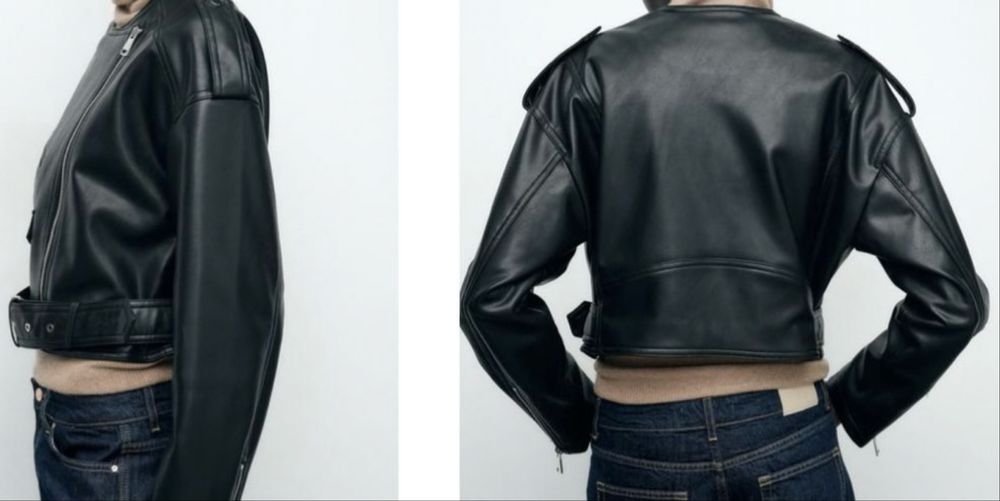 Яке от изкуствена кожа ZARA