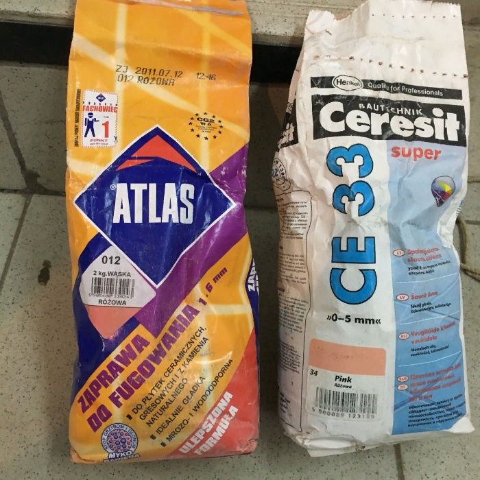 затирка только розовая pink польская Atlas 012 и Ceresit 34