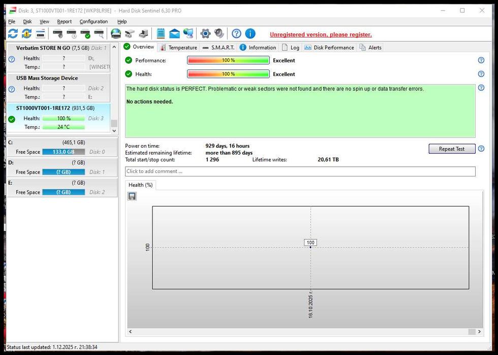 Хард диск за лаптоп DVR Seagate ST1000VT001 Video 1TB ,5400rpm,128MB