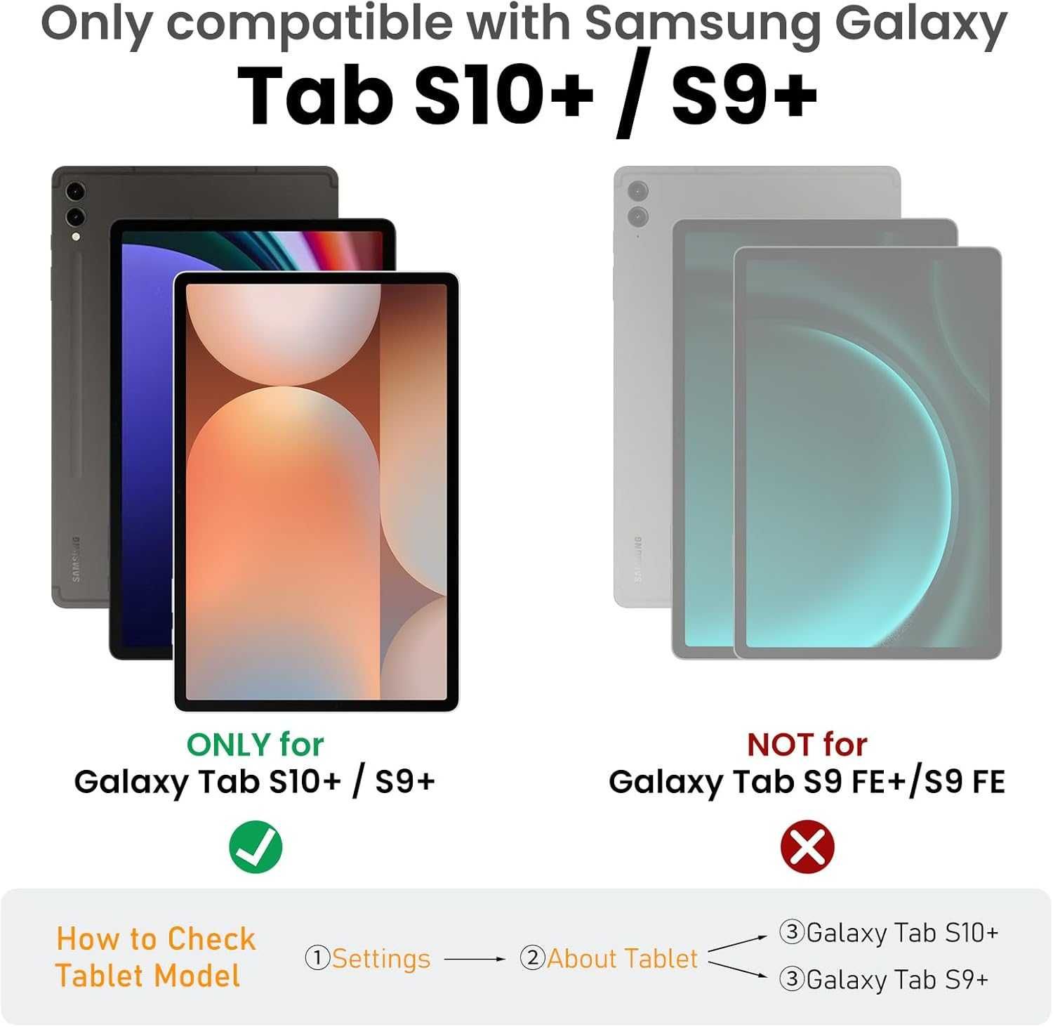Калъф с клавиатура Nillkin за Samsung Galaxy Tab S9+, подсветка/тъчпад