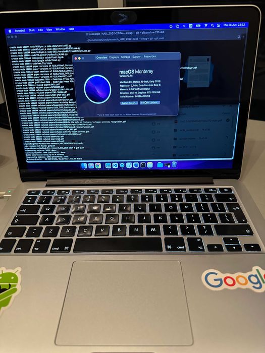 Macbook pro 2015, 13 дюймов, 8gb озу, 256 gb ssd