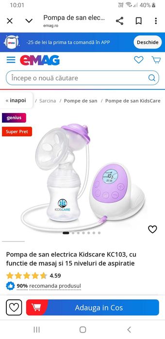 Pompă electrică 15 niveluri de aspirație.