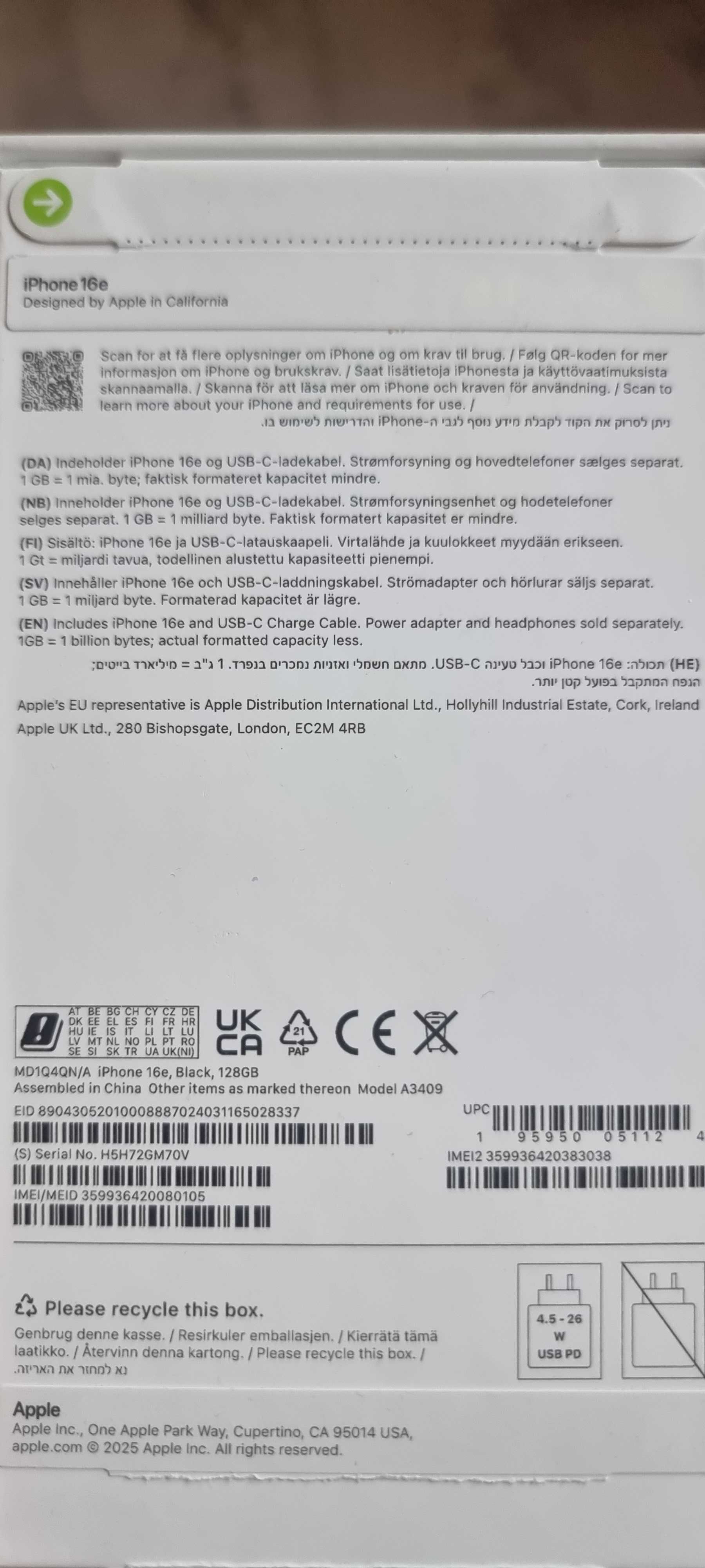 Iphone 16e 128gb