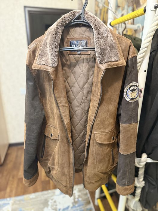 Кожаная куртка -бомбер, авиатор FLAVOR