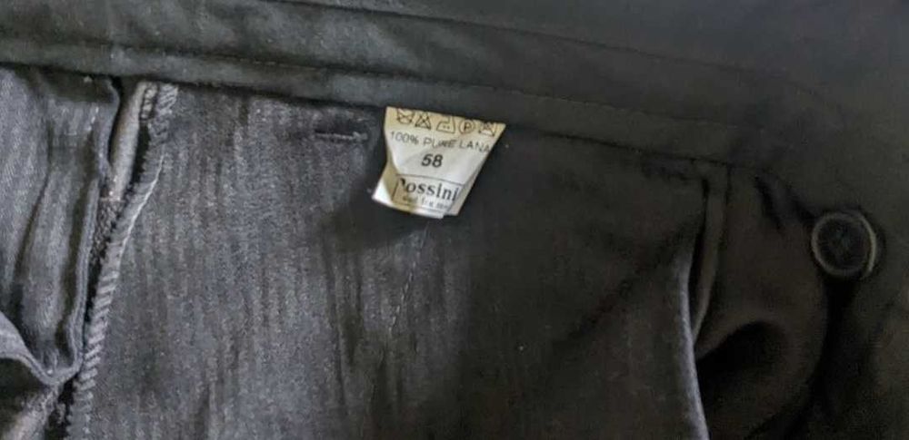Костюм Rossini 100% вълна. Сако L, Панталон - XL