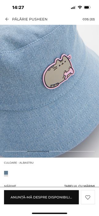 Palarie copii Pisica Pusheen Reserved