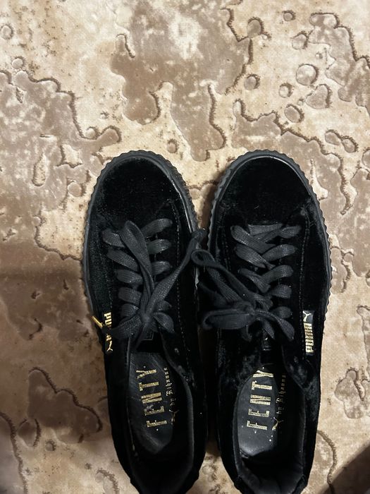 Adidași PUMA x Fenty by Rihanna Creepers Catifea Neagră, Mărimea 40
