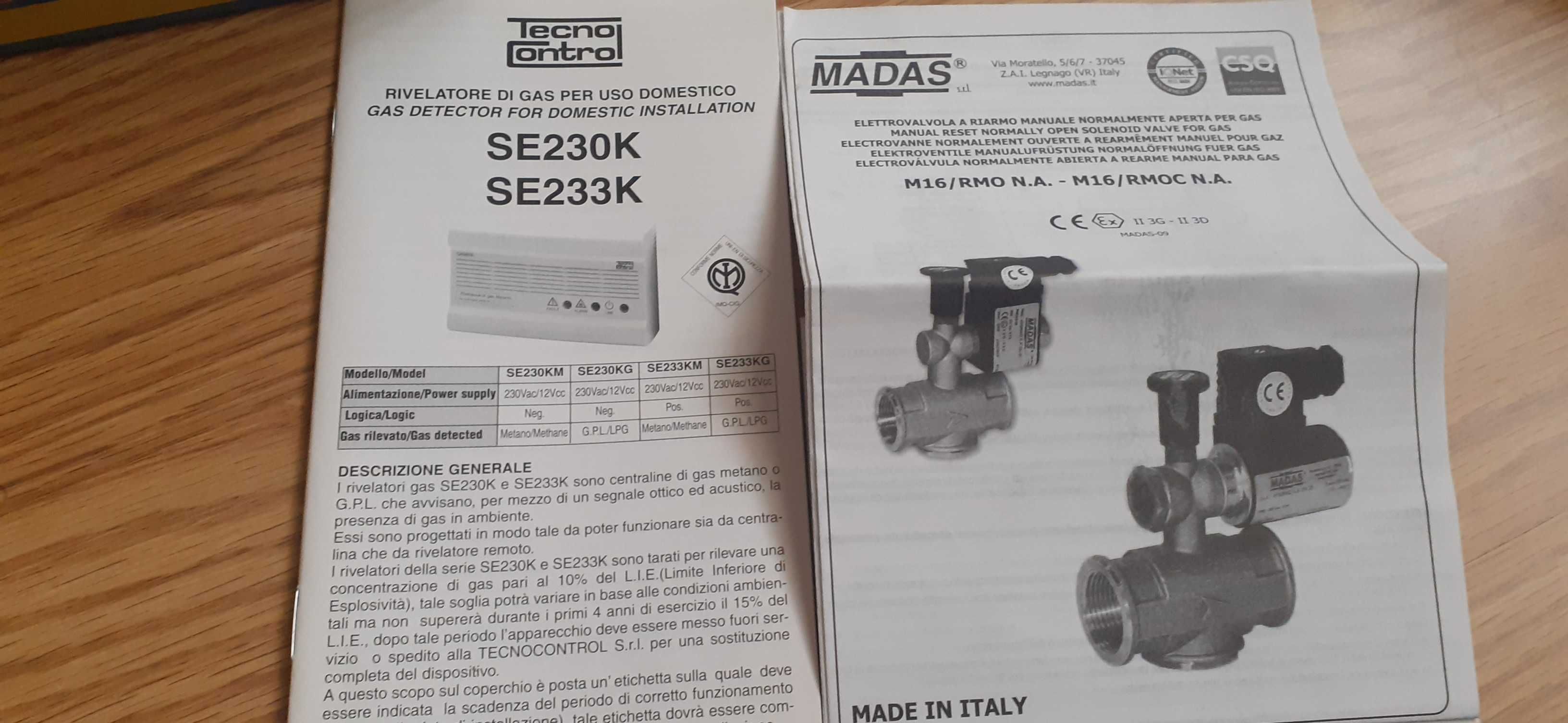 vand detector GPL Romstal, fabricat Italia, cu electrovalva NOU