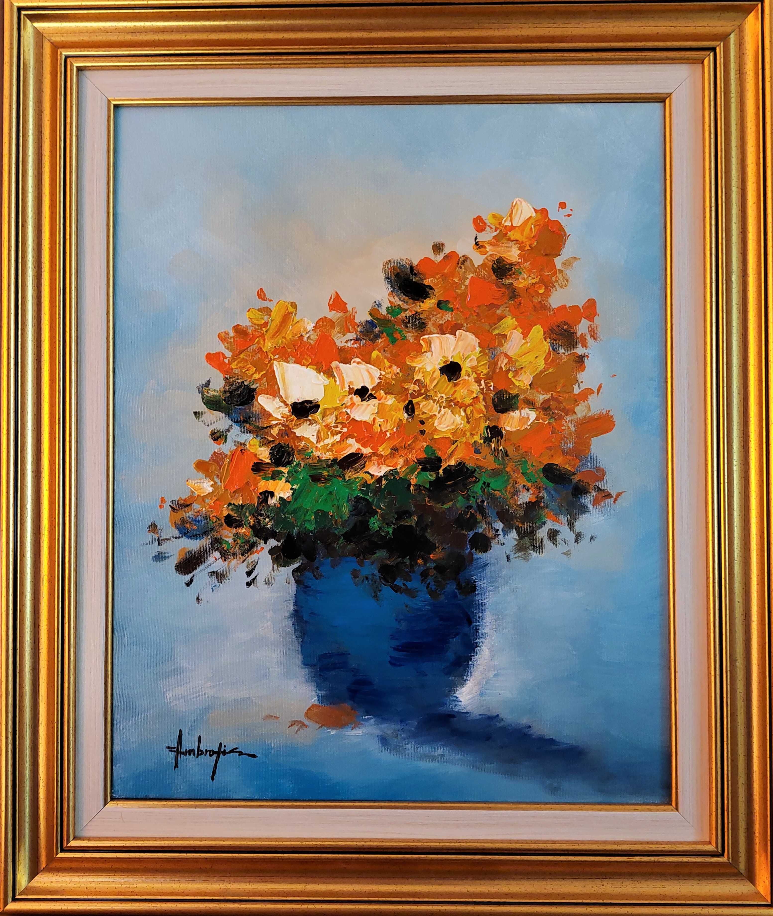 Tablou Pictura Nicolae Ambrozie Vas cu flori
