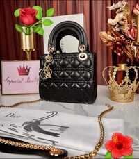 Geanta Dior Mini Lady,accesorii metalice, saculet, etichetă