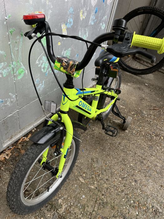 Bicicleta copii omega 16 inch cu roti ajutatoare