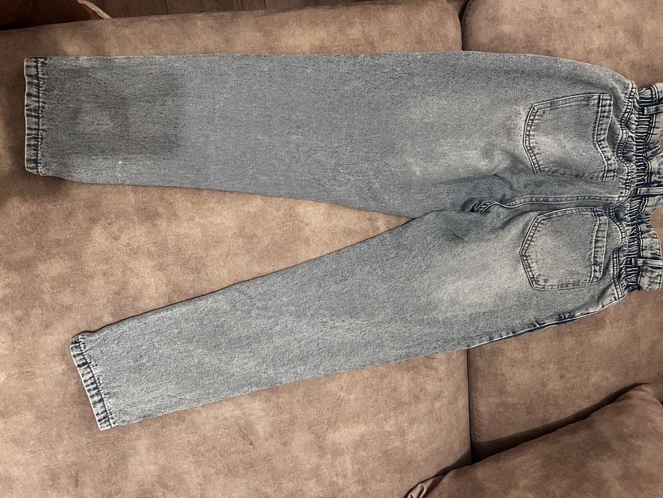 Дамски дънки, удобни с ластик в талията. Св. Сини