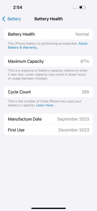 iPhone 15 128 GB 87%(289 sikl) yellow