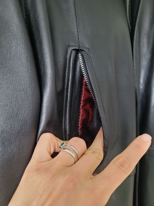 Geaca de piele lunga