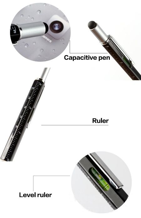 Pix 6 in1 Multifunctional Rigla, 2 Surubelnite, Touchscreen Pen, Bula