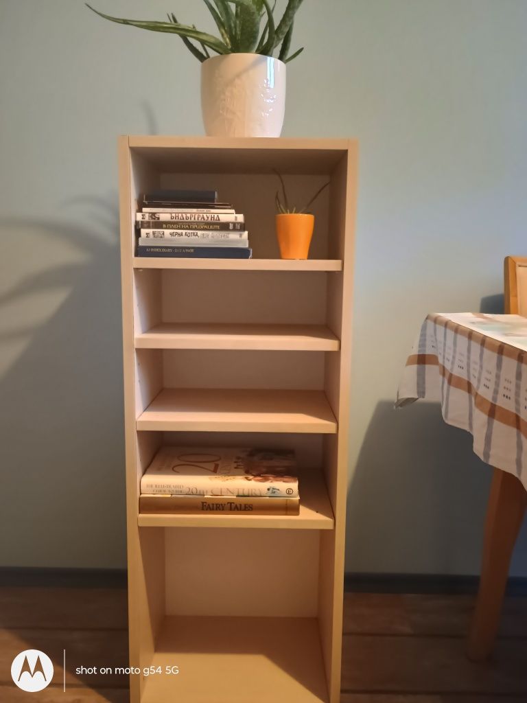 Нова етажерка за книги от светло ПДЧ, 4 рафта, 110/40/30 см