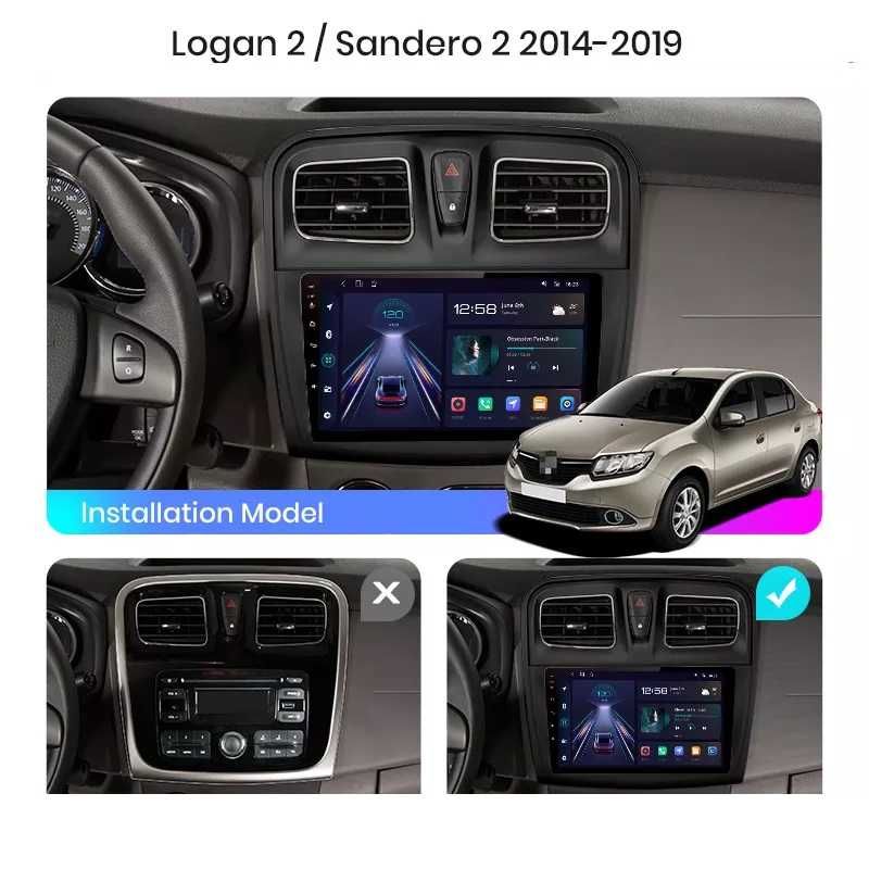 Navigatie Dacia Logan 2 2012-2019 Sandero 2 Android 12 2GB RAM 32GB