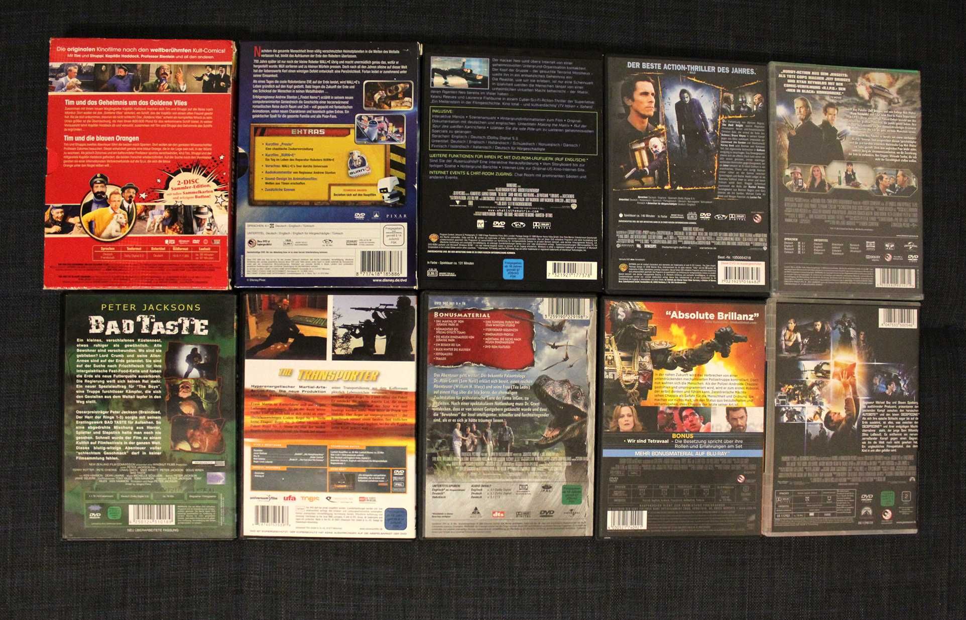 Lot 10 Filme DVD (Wall E, Matrix, Batman, Jurassic Park etc)