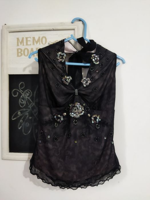 Bluza eleganta sexy cu paiete flori mărimea S firma Oasis