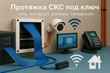 Протяжка СКС под ключ — сеть, интернет, камеры, телефония