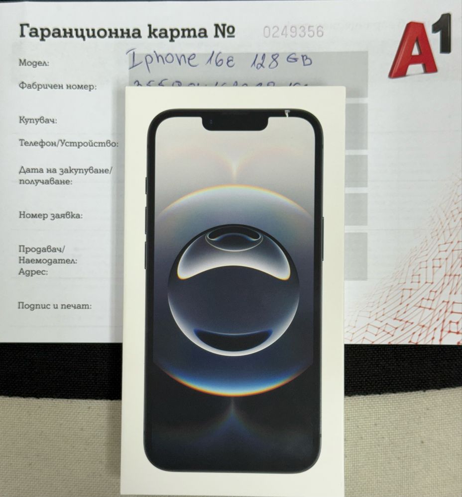 Apple iPhone 16e,Black,128GB *ЧистоНов**2г Гаранция*