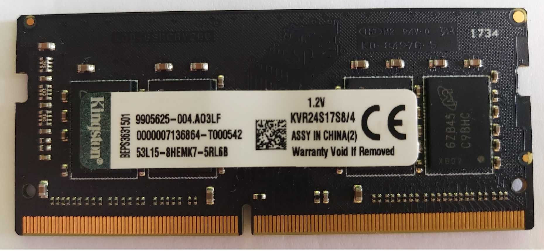 Memorie laptop Kingston 4GB DDR4 PC4-2400
CL17 260-Pin SODIMM