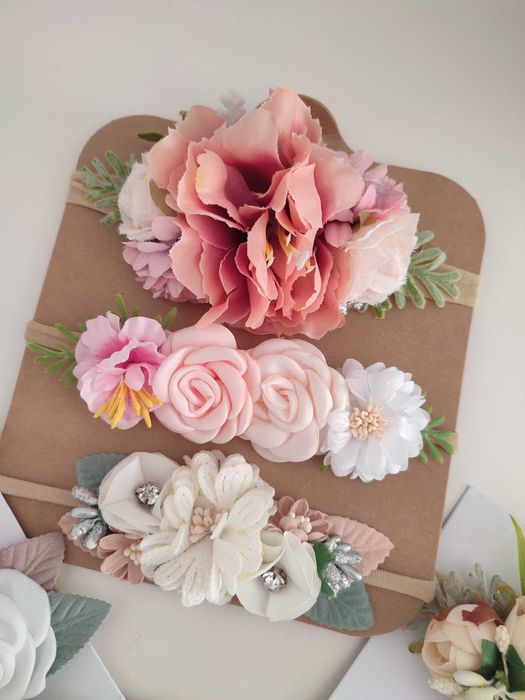 Бебешки ленти за коса с цветчета