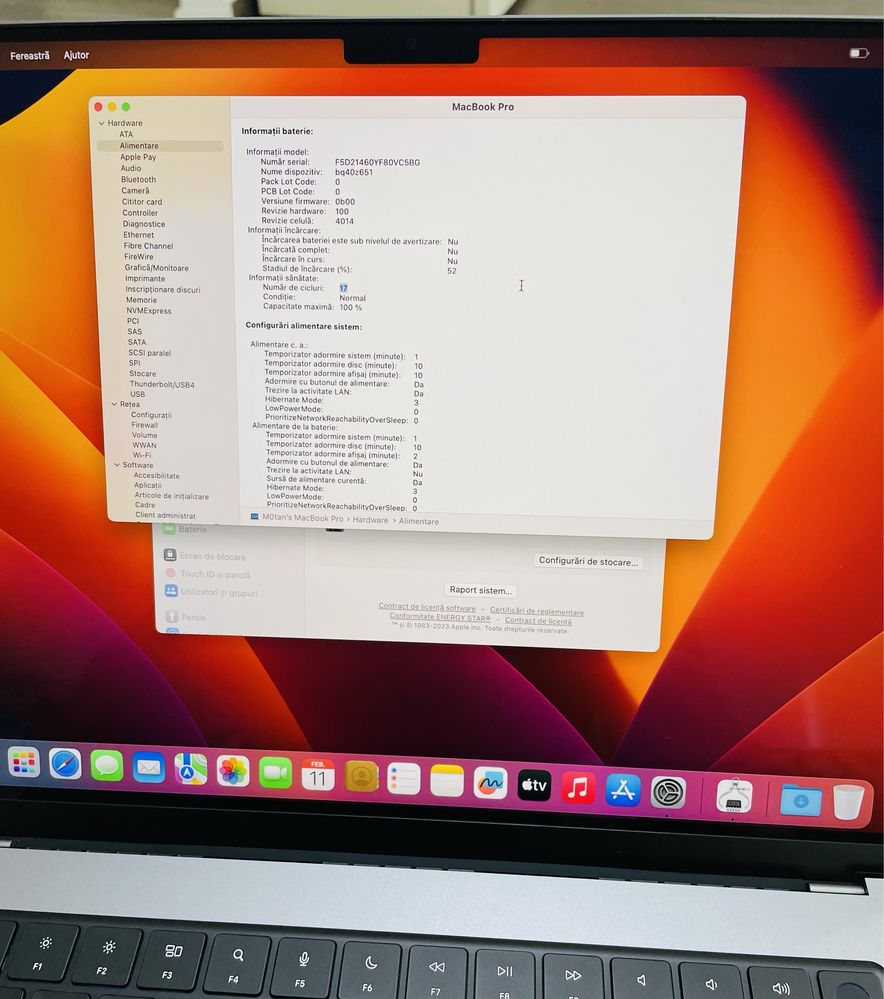 MacBook Pro (16 inch, 2021) , 17 cicluri incarcare