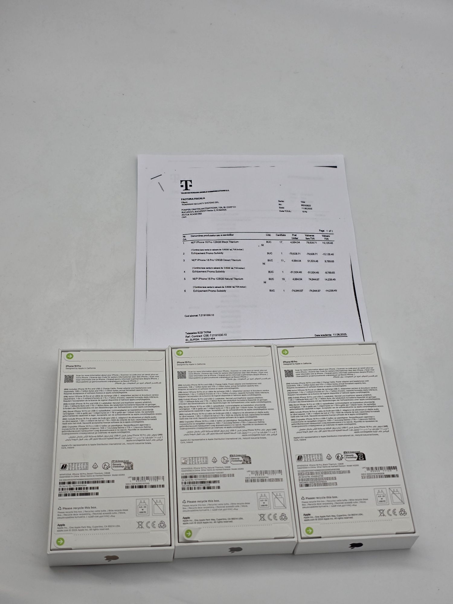 Iphone 16 pro, 128gb, FACTURA+GARANTIE Telekom România, SIGILATE