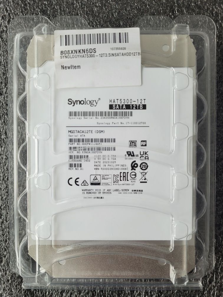 Sigilat Hard disk SATA 12TB Hdd Nas Synology HAT5300