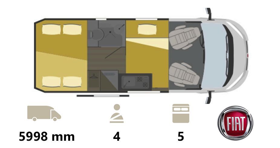 Vanzare Autorulote X-VAN 5, MODEL 2025, Nou, 4 LOCURI, FIAT