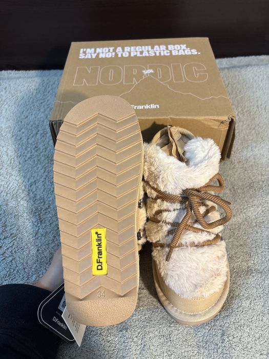Дамски апрески/боти D. Franklin Nordic Trk Fur Low Beige