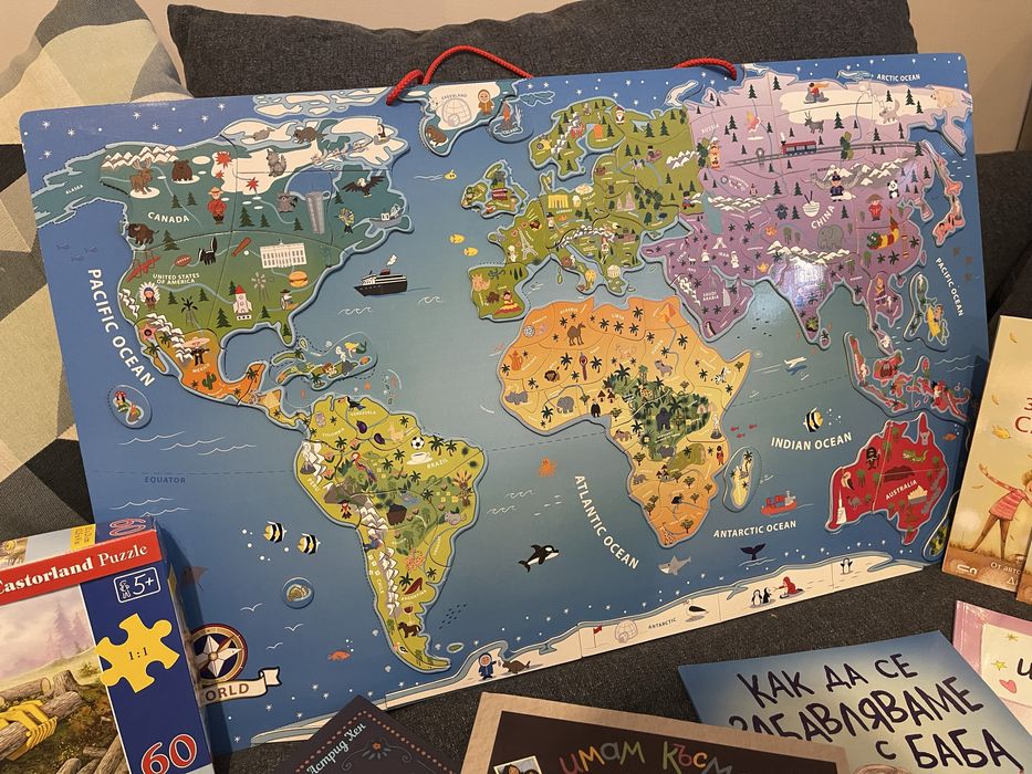 Пъзел магнитна карта на Света