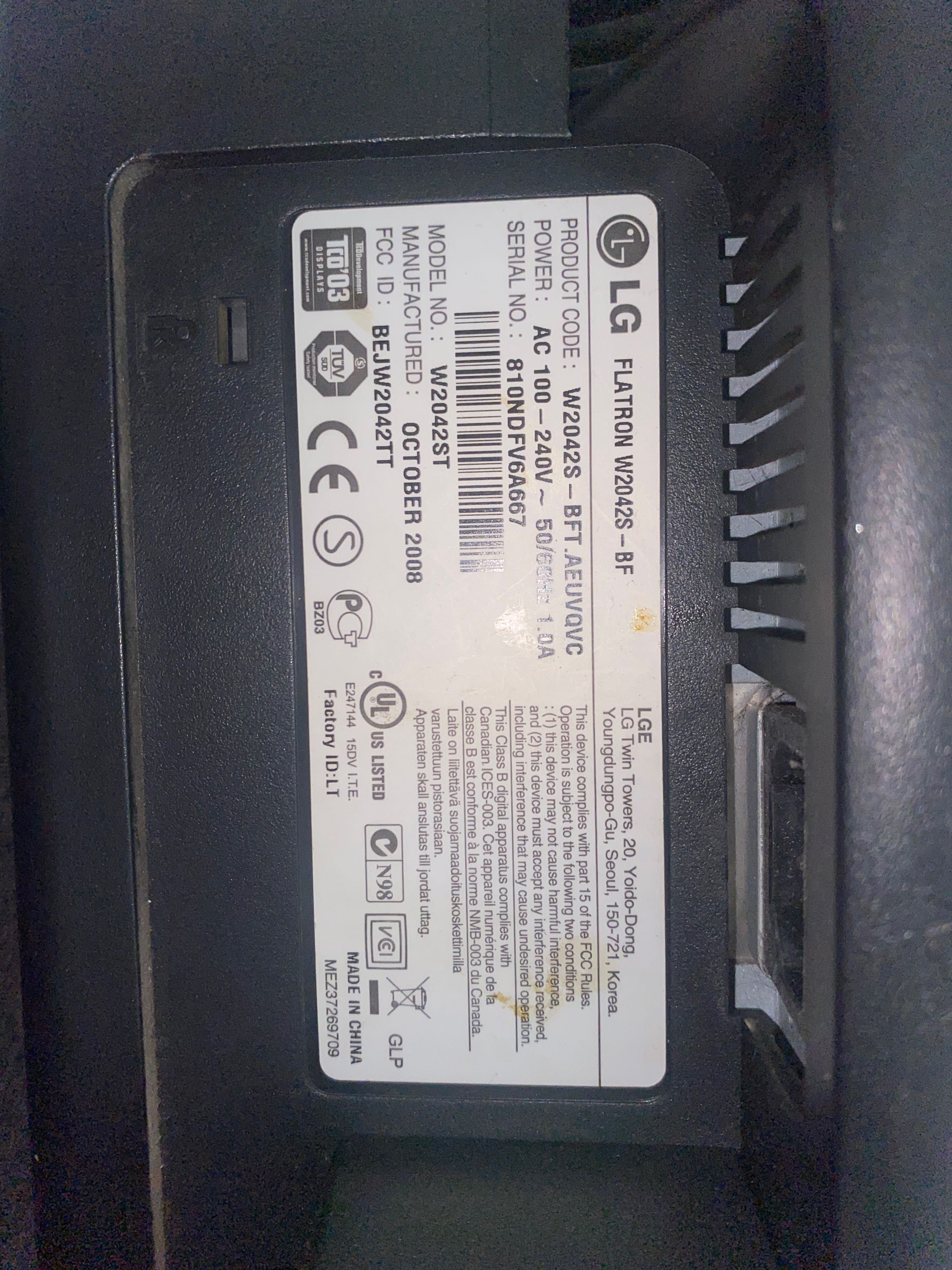 Монитор LG Flatron W2042S 20” | VGA | 1680x1050
