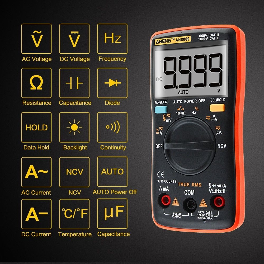 Мултицет, мултиметър ANENG AN8009 True RMS