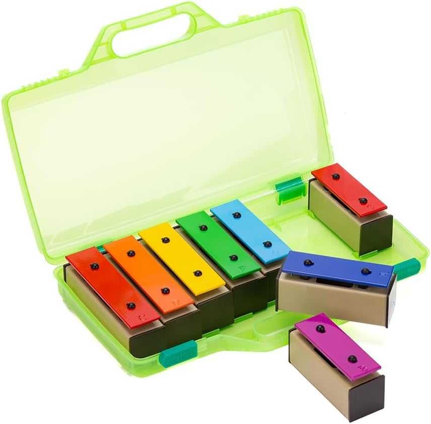 CeleMoon Музикална играчка ксилофон 8 ноти за деца, цветни резонаторни