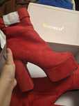Botine roșii cu toc
