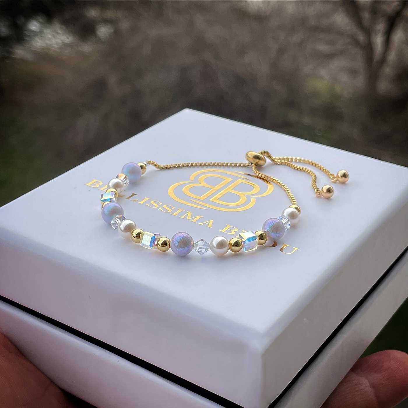 Дамска Гривна с Перли и Кристали Swarovski/Сваровски/