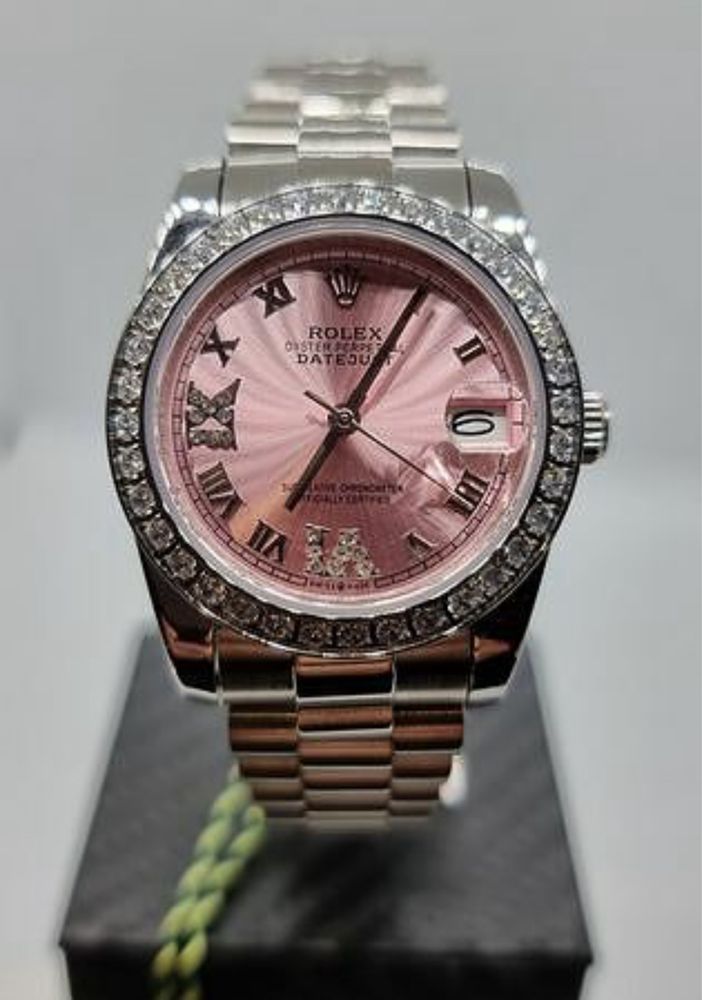 Дамски часовник Rolex Datejust 31мм Pink Dial Diamond Bezel