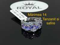 Bijuteria Royal CB : Inel aur 18K cu safir si tanzanit 4,80 grame