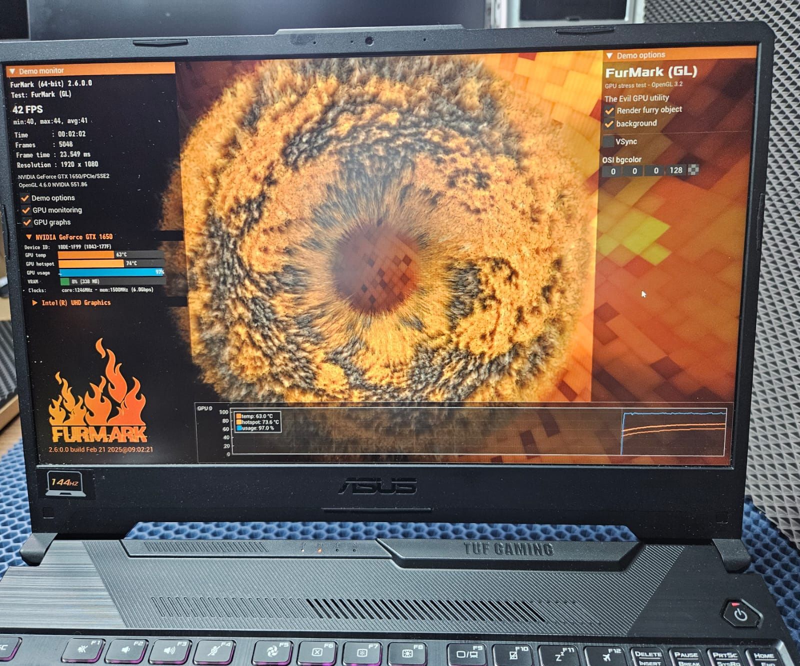 Игровой ноутбук Asus Tuf gaming/i5/m2 ssd/16gb DDR-4/Gtx 1650/144герц.