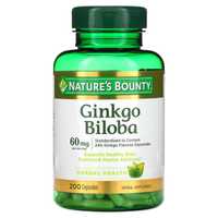 Nature's Bounty Ginkgo Biloba 60mg Dietary Supplement Capsules 200