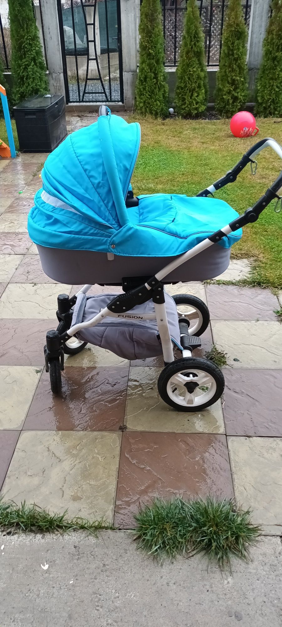 Carucior bebe 3 în 1 kerttu fusion turcoaz