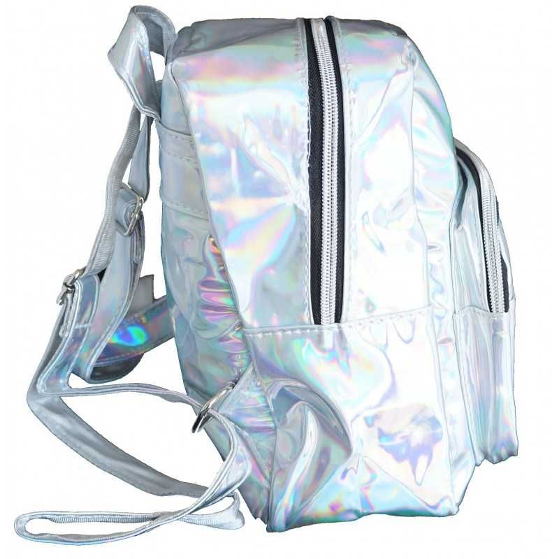 Rucsac Holographic, Casual Scoala, pt. Fete, Argintiu +PENAR